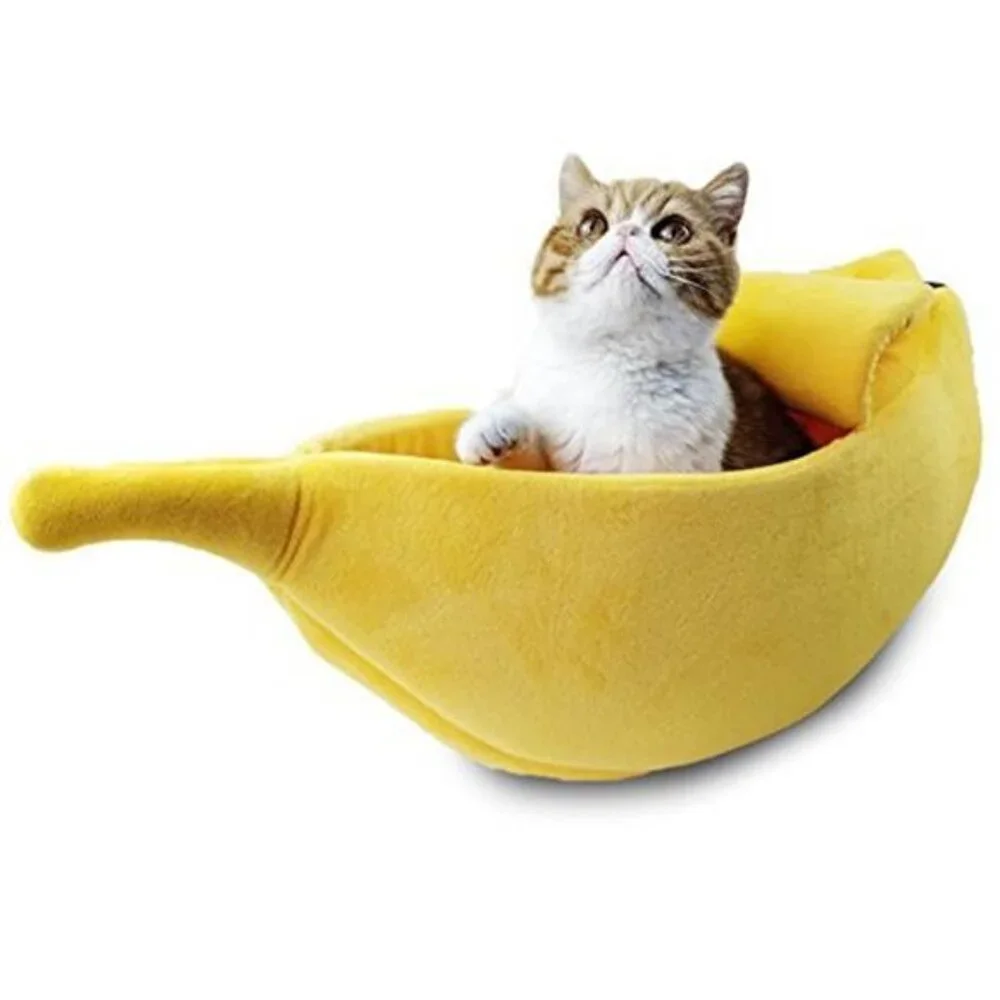 Banana Cat Bed Large Soft Warm Cuddle Bed Pet Supplies for Cats Kittens Dogs